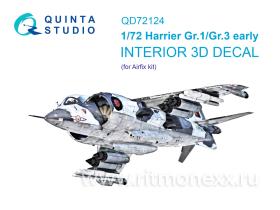 3D Декаль интерьера кабины Harrier Gr.1/Gr.3 early (Airfix)