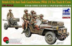 British 6 Pdr Anti-Tank Gun (Airborne) With 1/4 Ton Truck & Crew