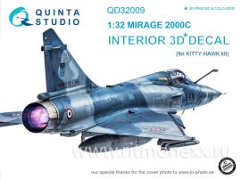Декаль интерьера кабины Mirage 2000C (для модели Kitty Hawk)