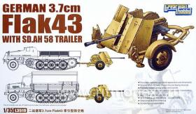German 3.7cm Flak43 на трейлере Sd.Ah 58