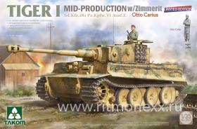 TIGER I MID-PRODUCTION w/ZIMMERIT Sd.Kfz.181 Pz.Kpfw.VI Ausf.E Otto Carius (Limited edition)
