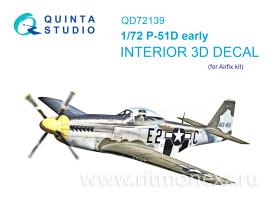 3D Декаль интерьера кабины P-51D ранний (Airfix)