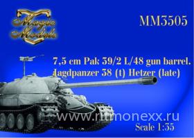 7,5 см ствол Pak 39/2 L/48. Jagdpanzer 38(t) Hetzer (late). Academy
