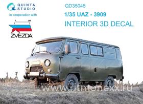 Декаль интерьера кабины UAZ-3909 (Zvezda)