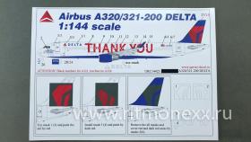 Декали для Airbus A320/321 Delta (decal + masks) "Thank You"