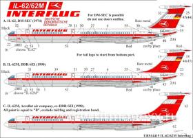 Декали для IL-62/62M Interflug