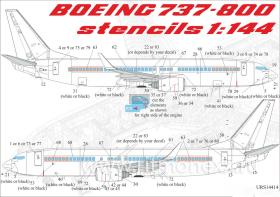 Декали для Stencils for Boeing 737-700/800 for Zvezda kit