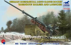 German Rheinmetall Long-Range Rocket ‘Rheinbote’ (Rh.Z.61/9) and launcher