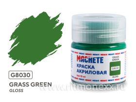 Краска акриловая MACHETE 10 мл, Grass green (Зеленый, глянцевый)