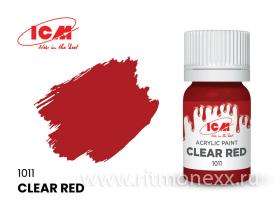 Краска для творчества, 12 мл, цвет Ясный красный(Clear Red)