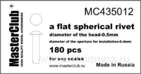Заклепка сферическая плоская (0,5 мм; установочное отверстие 0,4 мм)